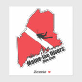 Maineiac DIvers Silhouette Logo Die Cut sticker (Vel)