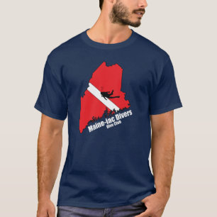 Maineiac Divers Silhouette Logo wit belettering T-shirt
