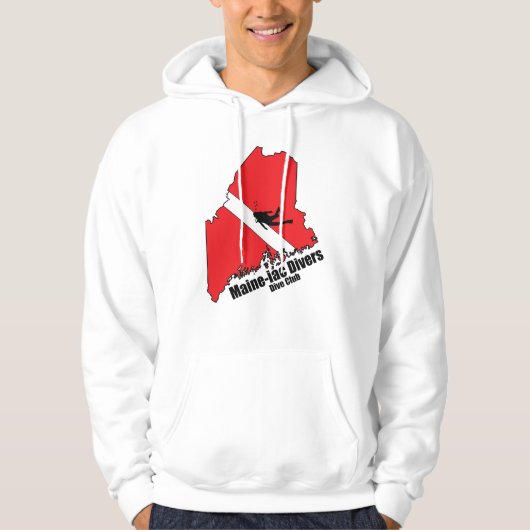 Maineiac Divers Silhouette witte capuchon sweatshi Hoodie (Voorkant)
