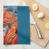 Mainely Nautical: Kustrode Kreeft Theedoek (Quarter Fold)