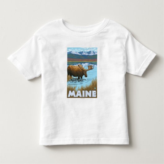 MaineMoose Drink in Lake Kinder Shirts (Voorkant)