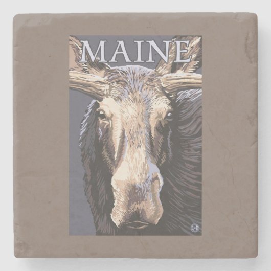 MaineMoose Up Close Stenen Onderzetter (Voorkant)