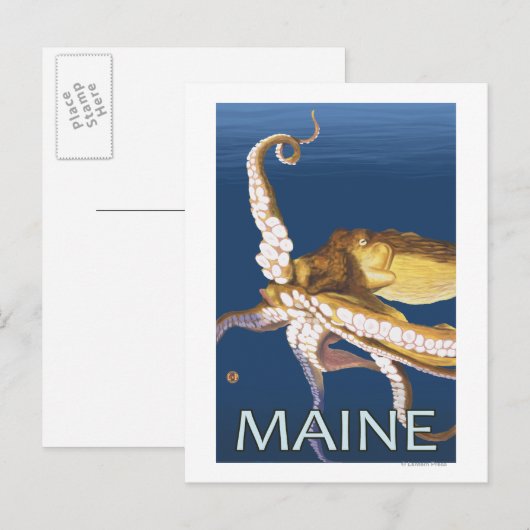 MaineOctopus Scene Briefkaart (Voorkant / Achterkant)