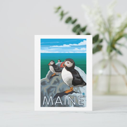 MainePuffins-sceen Briefkaart (Staand voorkant)