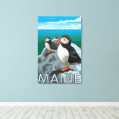 MainePuffins-sceen Canvas Afdruk (Insitu (Houten vloer))
