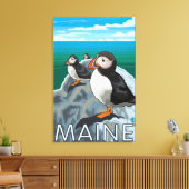 MainePuffins-sceen Canvas Afdruk (Insitu (Woonkamer))
