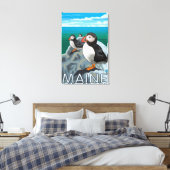 MainePuffins-sceen Canvas Afdruk (Insitu (Slaapkamer))