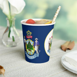 Mainer Flag & Seal, Flag of Maine Papieren Bekers