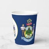 Mainer Flag & Seal, Flag of Maine Papieren Bekers (Achterkant)