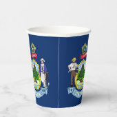 Mainer Flag & Seal, Flag of Maine Papieren Bekers (Rechts)