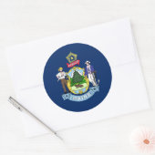 Mainer Vlag, vlag van Maine Ronde Sticker (Envelop)