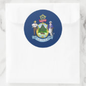 Mainer Vlag, vlag van Maine Ronde Sticker (Tas)