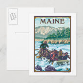 MaineRiver Rafting Scene Briefkaart (Voorkant / Achterkant)