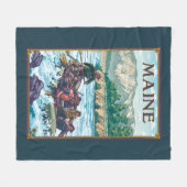 MaineRiver Rafting Scene Fleece Deken (Voorkant (Horizontaal))