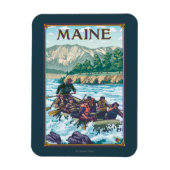 MaineRiver Rafting Scene Magneet (Verticaal)