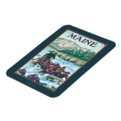 MaineRiver Rafting Scene Magneet (Linkerzijde)