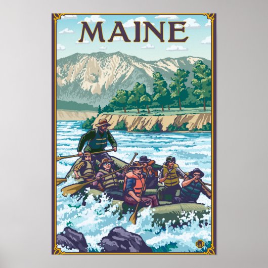 MaineRiver Rafting Scene Poster (Voorkant)