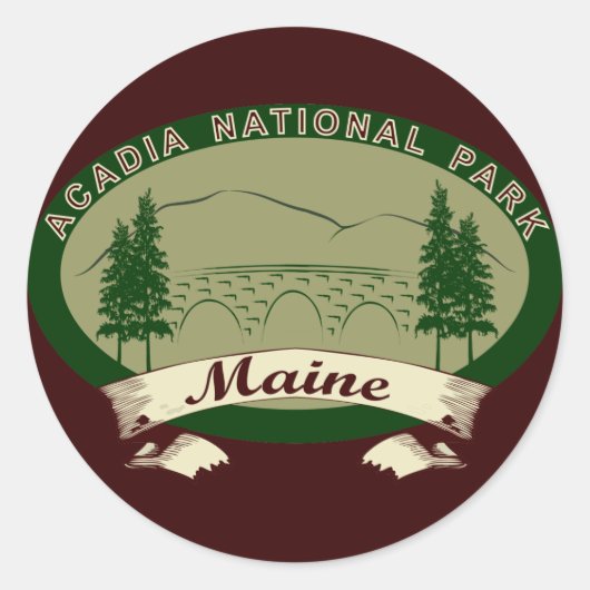 Maine's Acadia National Park Ronde Sticker (Voorkant)