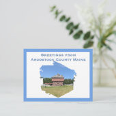 Maine's Aroostook War Blockhouse bij Fort Kent Briefkaart (Staand voorkant)