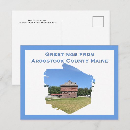 Maine's Aroostook War Blockhouse bij Fort Kent Briefkaart (Voorkant / Achterkant)
