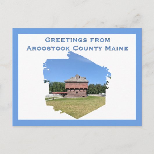 Maine's Aroostook War Blockhouse bij Fort Kent Briefkaart (Voorkant)
