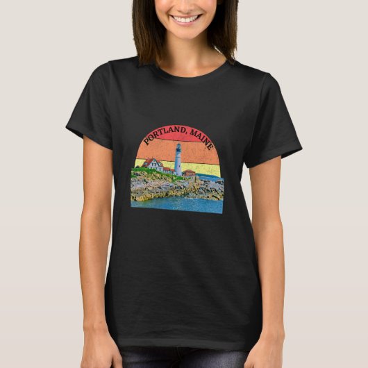 Maine's Portland Head Light Lighthouse T-shirt (Voorkant)