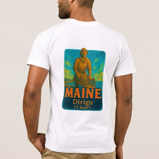 Maine's vibrant artistic T-shirt design! (Achterkant)