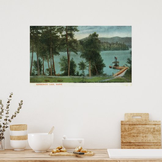 MaineScenisch Uitzicht van het Keninebago-meer Poster (Keuken)