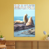 MaineSea Lions Scene Canvas Afdruk (Insitu (Woonkamer))