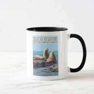 MaineSea Lions Scene Mok