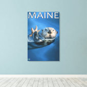 MaineSea Otter Scene Canvas Afdruk (Insitu (Houten vloer))