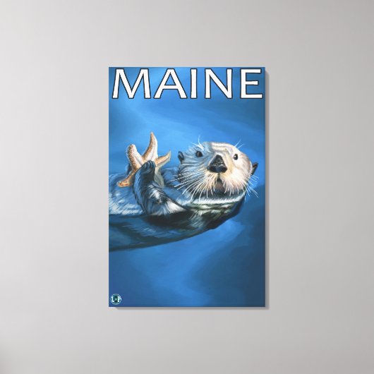 MaineSea Otter Scene Canvas Afdruk (Voorkant)