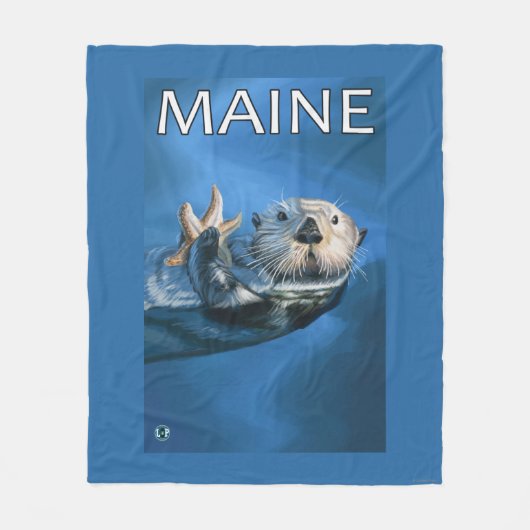 MaineSea Otter Scene Fleece Deken (Voorkant)