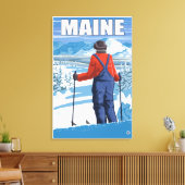 MaineSkier Admiring Uitzicht Canvas Afdruk (Insitu (Woonkamer))