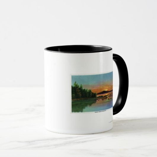 MaineSunset-Uitzicht op Bald Mountain Mok (Voorkant rechts)