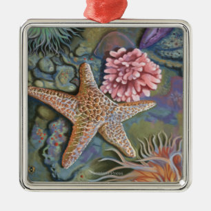 MaineTidepool Scene Metalen Ornament
