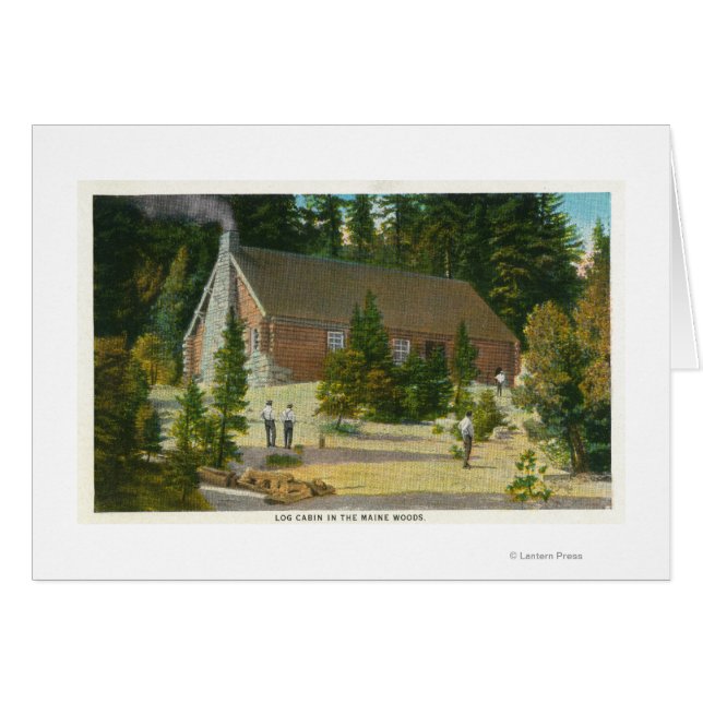 MaineView of a Log Cabin in the Maine Bossen (Voorkant Horizontaal)