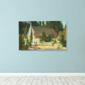 MaineView of a Log Cabin in the Maine Bossen Canvas Afdruk (Insitu (Houten vloer))