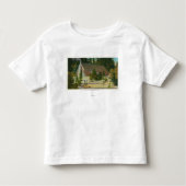 MaineView of a Log Cabin in the Maine Bossen Kinder Shirts (Voorkant)