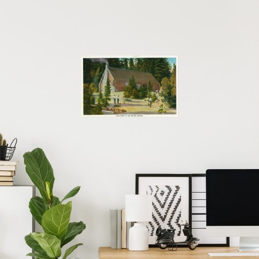 MaineView of a Log Cabin in the Maine Bossen Poster (Thuiskantoor)