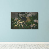 MaineView of a Nice Catch of Maine Lake Trout Canvas Afdruk (Insitu (Houten vloer))