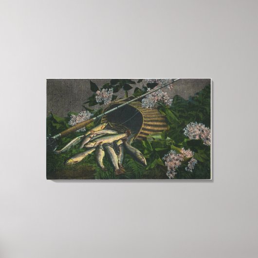 MaineView of a Nice Catch of Maine Lake Trout Canvas Afdruk (Voorkant)