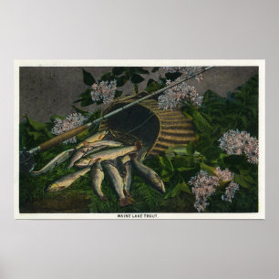 MaineView of a Nice Catch of Maine Lake Trout Poster