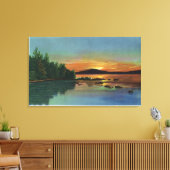 MaineView of a Sunset on Bald Mountain Canvas Afdruk (Insitu (Woonkamer))