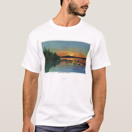 MaineView of a Sunset on Bald Mountain T-shirt (Voorkant)
