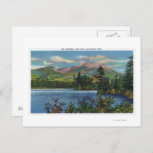 MaineView of Mount Katahdin and Daicey Pond Briefkaart (Voorkant / Achterkant)