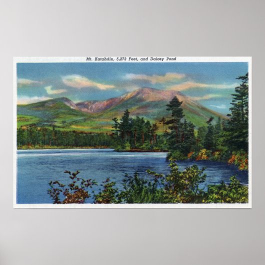 MaineView of Mount Katahdin and Daicey Pond Poster (Voorkant)