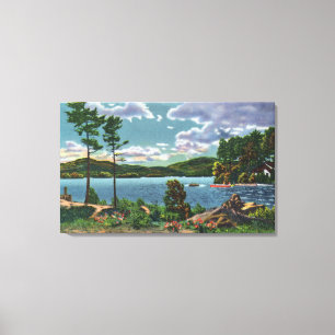 MaineView of Squaw Mountain and Moosehead Lake Canvas Afdruk
