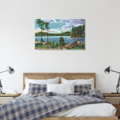 MaineView of Squaw Mountain and Moosehead Lake Canvas Afdruk (Insitu (Slaapkamer))