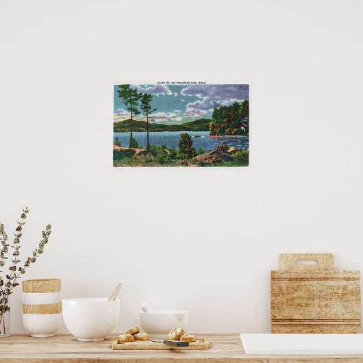 MaineView of Squaw Mountain and Moosehead Lake Poster (Keuken)